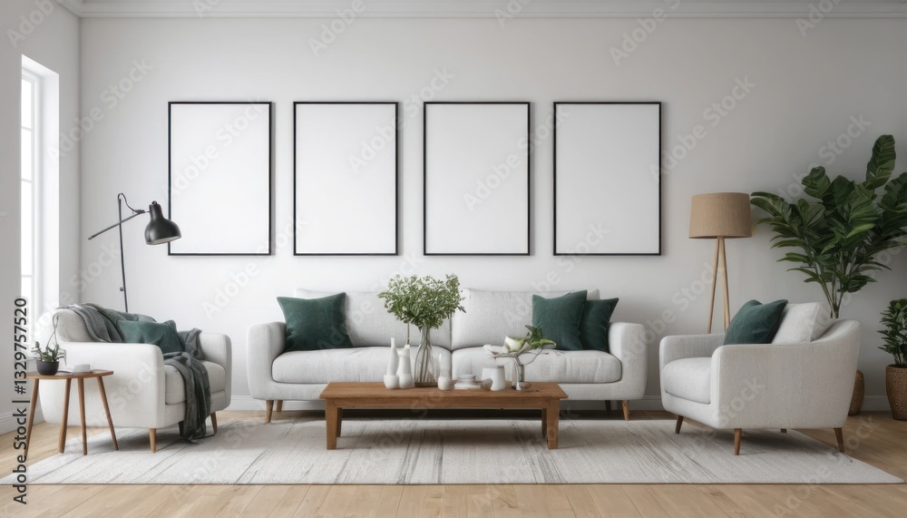 Blank canvas prints in gallery setting Blank canvas prints in gallery setting