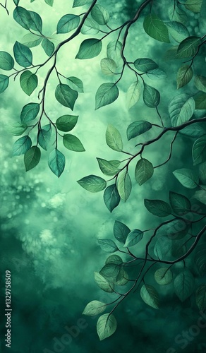 Green leaves and soft light create a serene vibe. Tree of Life and Spiritual Liberation