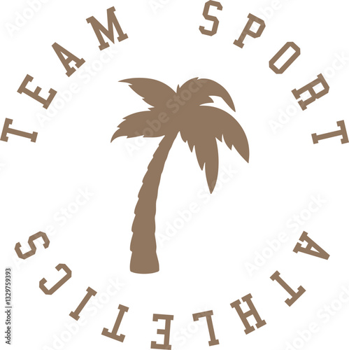 Adobe Illustrapalm stamp circle font palms athletics logo sport Graphic Tee t-shirt logo slogan artwork typography tote badge emblem crest Fashion Apparel tor Artwork