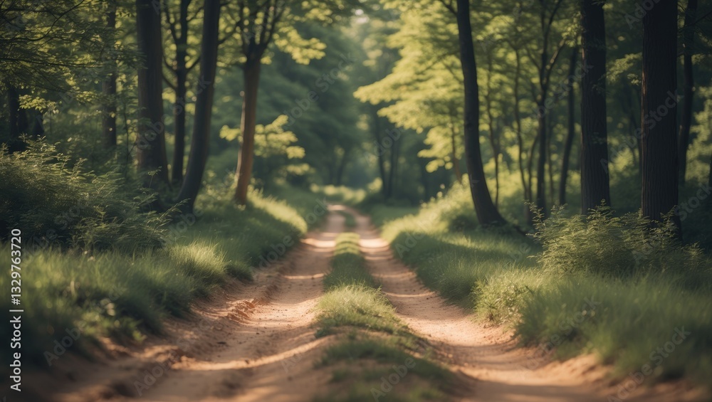 Obraz premium Summer woodland pathway.