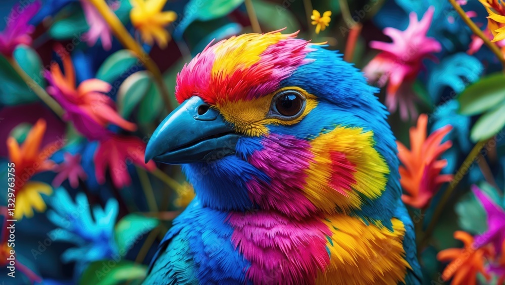 Obraz premium Animal-themed novels depicted in paint. This vibrant bird artwork highlights originality, individuality, and abstract art.