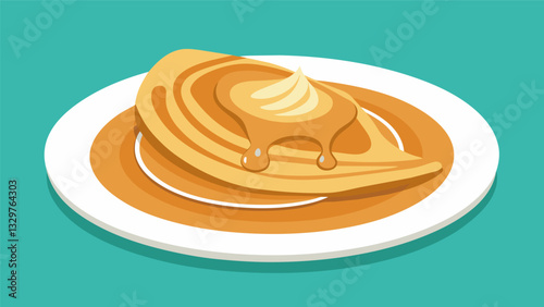 The rich caramel notes of the dulce de leche were perfectly highlighted in the crepes creating a harmonious balance of sweetness.. Vector illustration