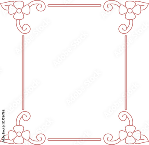 Moldura decorativa com flores elegante