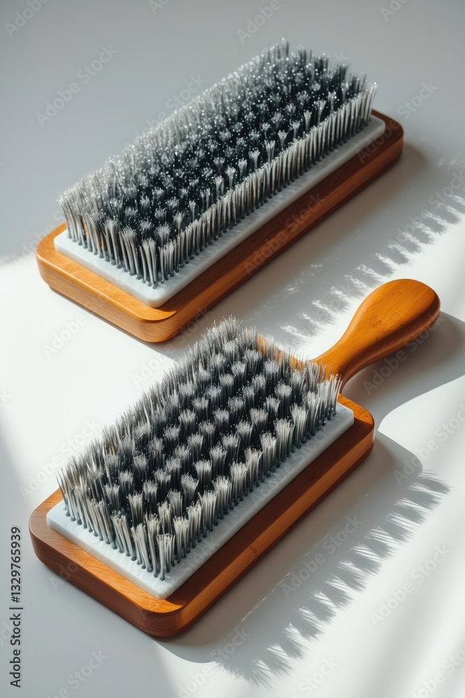 Two wool carding brushes on a white background. Two wool carding brushes on a white background.