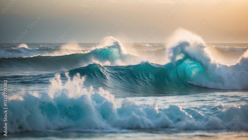 Fototapeta premium Rich blue-tinted waves that are stunning.