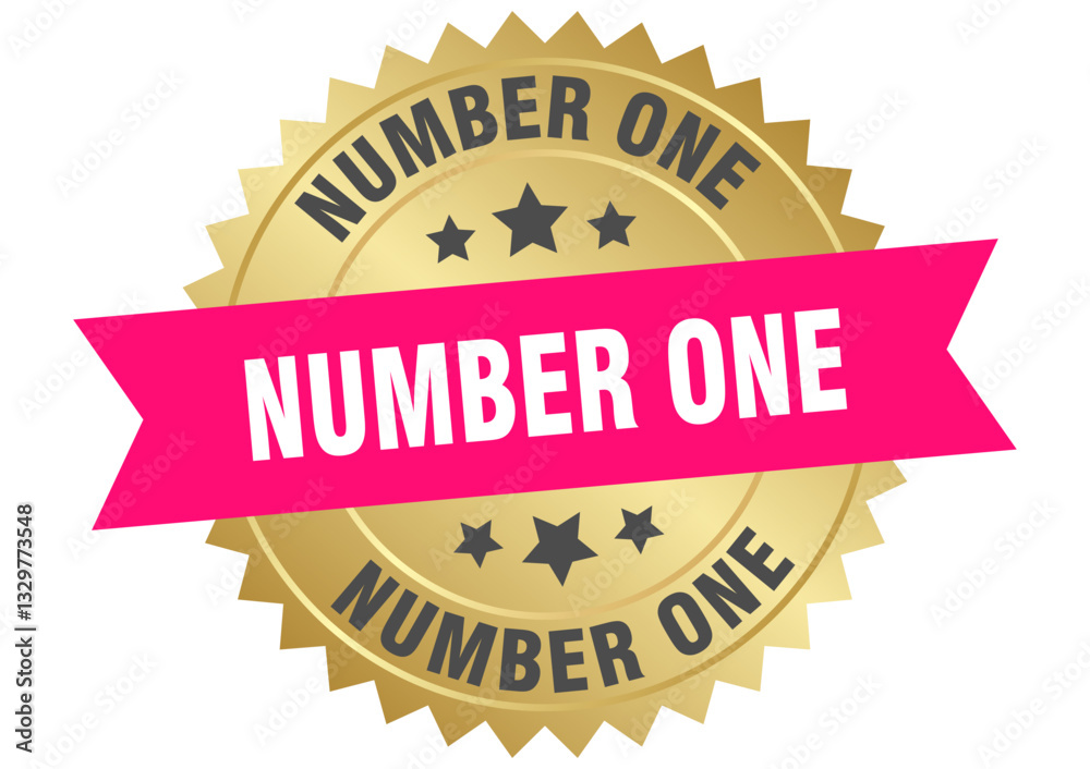 number one. number one round pink and gold label isolated on transparent background number one. number one round pink and gold label isolated on transparent background