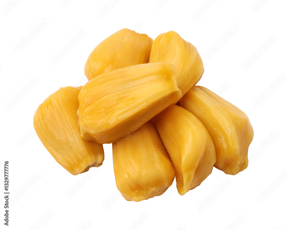 Fresh Jackfruit Bulbs isolated on transparent background	