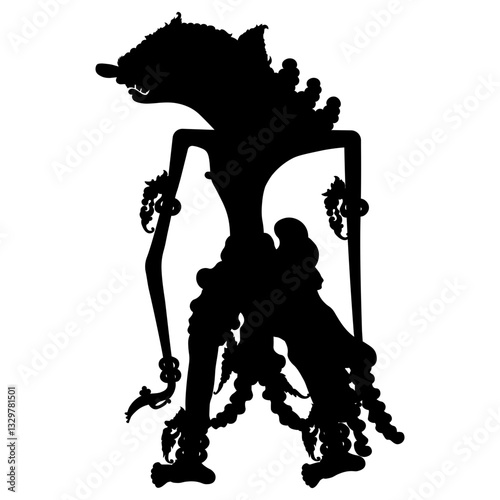 black puppet wayang vector named citraksi