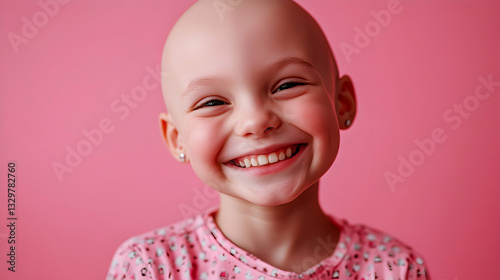 Young girl's radiant smile showcasing resilience and hope during cancer treatment journey