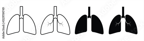 lungs icon symbol medical vector illustration