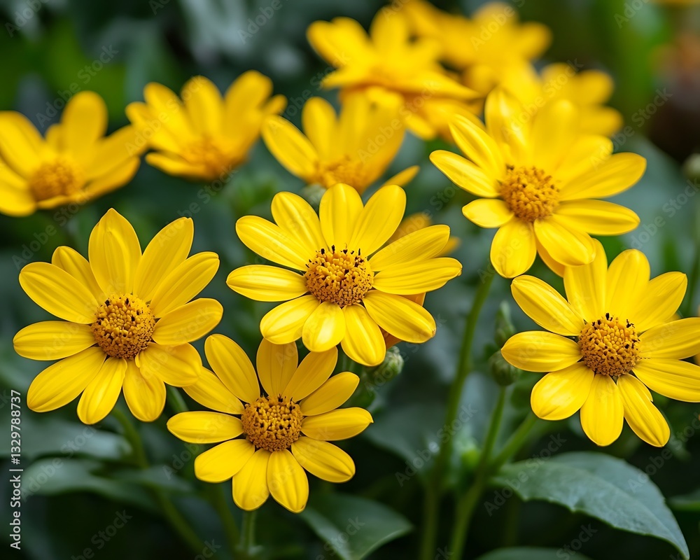 Fototapeta premium Close-up of vibrant yellow flowers.