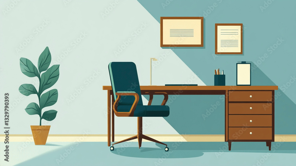 Fototapeta premium 室内のイラスト