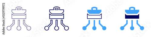 Cybersecurity measures icon in 4 different styles. Thin Line, Line, Bold Line, Duotone. Duotone style. Editable stroke