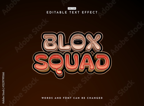 funny 3d modern blox squad robot tech game logo text effect