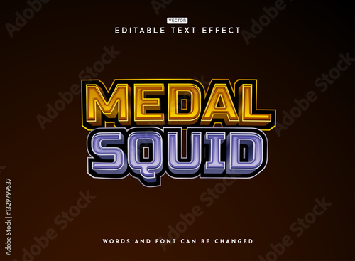 funny 3d bold futuristic space medal squid 3d robot game logo text effect