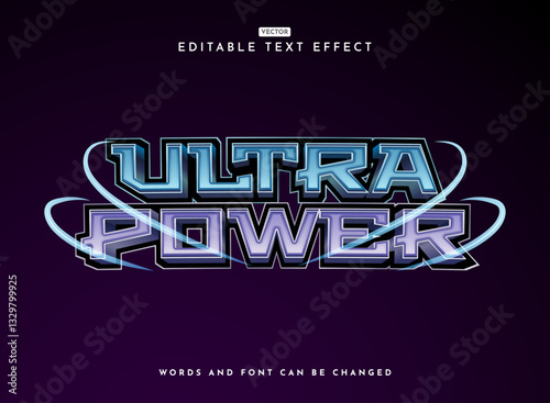 modern 3d futuristic ultra power game logo text effect