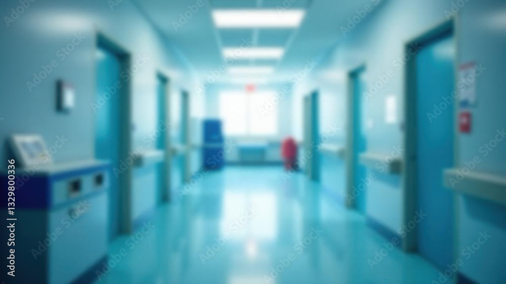 Obraz premium Blurred interior of hospital - abstract medical background
