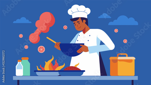 The pibil cooking process requires patience and skill with the meat being turned and basted throughout the day to ensure perfection.. Vector illustration