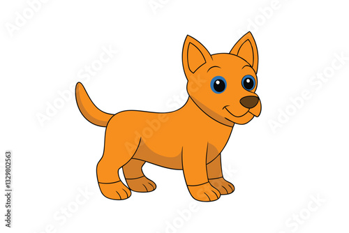 A Cute Dog vector art in illustration on a white background

