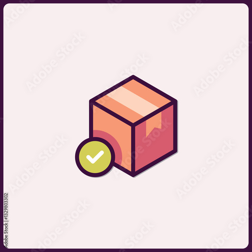Successfully delivered package vector icon illustration suitable for web designs