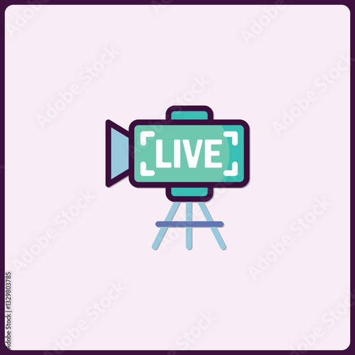 Stylish broadcasting camera for entertainment or news in a modern design