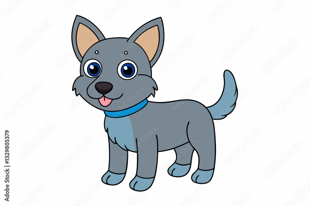 Fototapeta premium A Cute Dog vector art in illustration on a white background 