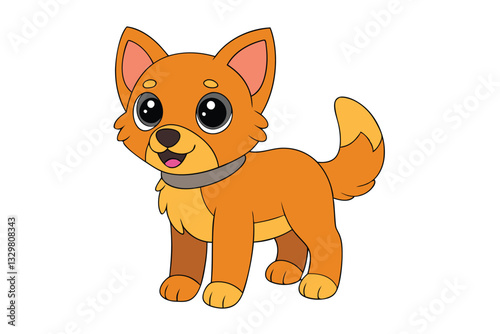 A Cute Dog vector art in illustration on a white background
