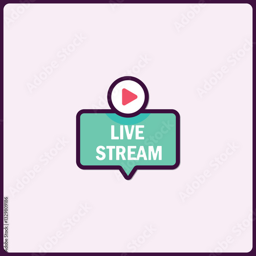 Live Stream Graphical Icon for Social Media and Broadcasting Platform