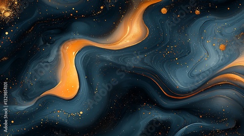Cosmic Swirls Abstract Fluid Art