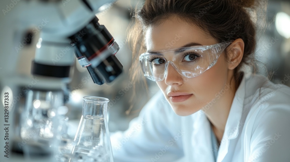 Focused scientist in a lab