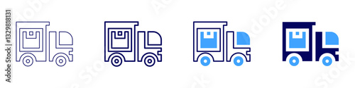 Dynamic dispatch icon in 4 different styles. Thin Line, Line, Bold Line, Duotone. Duotone style. Editable stroke