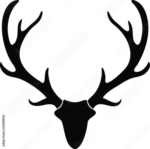  create a Deer antlers silhouette vector icon desing with a white background