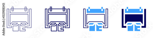 Expedited delivery icon in 4 different styles. Thin Line, Line, Bold Line, Duotone. Duotone style. Editable stroke