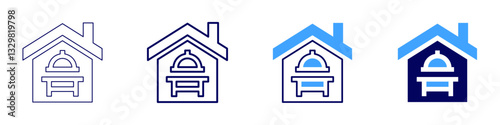 Green logistics icon in 4 different styles. Thin Line, Line, Bold Line, Duotone. Duotone style. Editable stroke