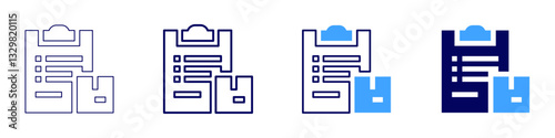 Holiday logistics icon in 4 different styles. Thin Line, Line, Bold Line, Duotone. Duotone style. Editable stroke