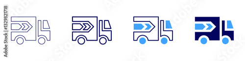 Mail carrier icon in 4 different styles. Thin Line, Line, Bold Line, Duotone. Duotone style. Editable stroke