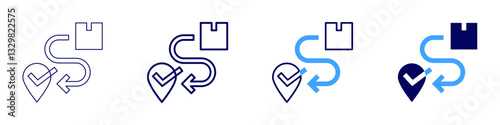 Overnight delivery​ icon in 4 different styles. Thin Line, Line, Bold Line, Duotone. Duotone style. Editable stroke
