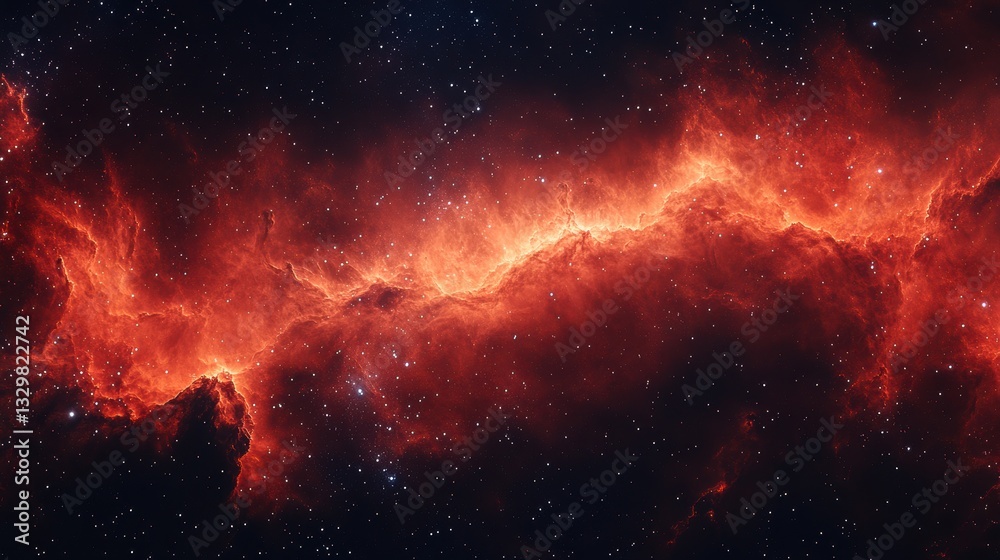 Fiery Nebula Cosmic Cloud Space Background Astronomy Fiery Nebula Cosmic Cloud Space Background Astronomy