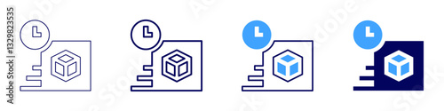 Perishable delivery​ icon in 4 different styles. Thin Line, Line, Bold Line, Duotone. Duotone style. Editable stroke