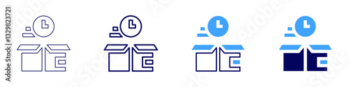 Personalized dispatch icon in 4 different styles. Thin Line, Line, Bold Line, Duotone. Duotone style. Editable stroke