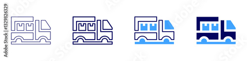 Smart warehousing icon in 4 different styles. Thin Line, Line, Bold Line, Duotone. Duotone style. Editable stroke