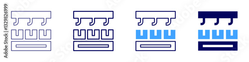 Warehouse robots icon in 4 different styles. Thin Line, Line, Bold Line, Duotone. Duotone style. Editable stroke
