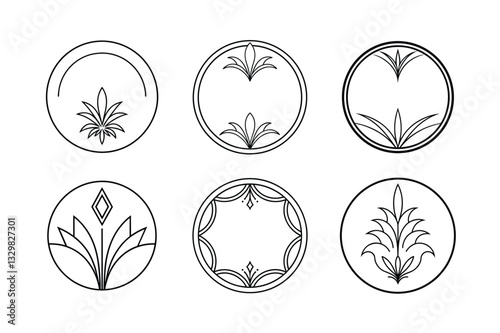 Gatsby palmette circle ornament.