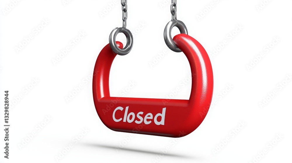 3D Rendering of a Closed Sign Icon with Summer Vibes, Symbolizing Vacation Break, Summer Holidays, and Business Closure for Seasonal Breaks.