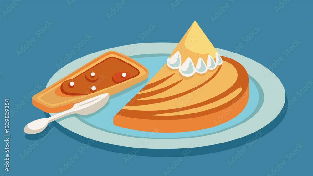 The simplicity of the dish just warm crepes and luxurious dulce de leche was a testament to Uruguays rich culinary history and love for delicious uncomplicated food.. Vector illustration The simplicity of the dish just warm crepes and luxurious dulce de leche was a testament to Uruguays rich culinary history and love for delicious uncomplicated food.. Vector illustration