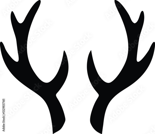  create a Deer antlers silhouette vector icon desing with a white background