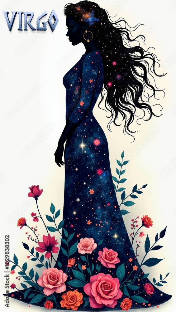 Fototapeta premium virgo zodiac sign mobile wallpaper vertical image