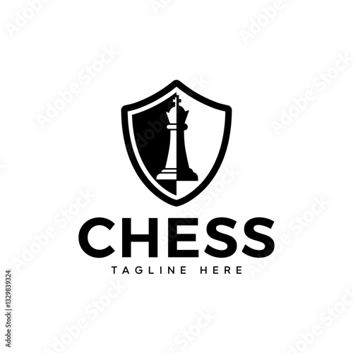 King chess logo design vector illustration