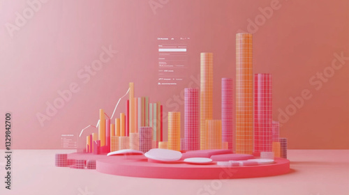 business graph on a table