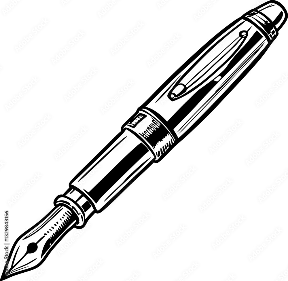 Elegant fountain pen with detailed design and classic nib reflecting timeless writing artistry